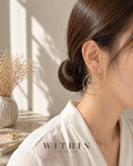Clear Gold Flake Double Hoop Earrings