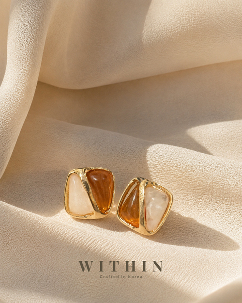 Amber Veil Stud Earrings